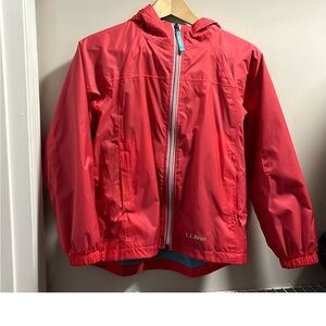 L.L.Bean Bright Coral Pink Hooded Zip Jacket